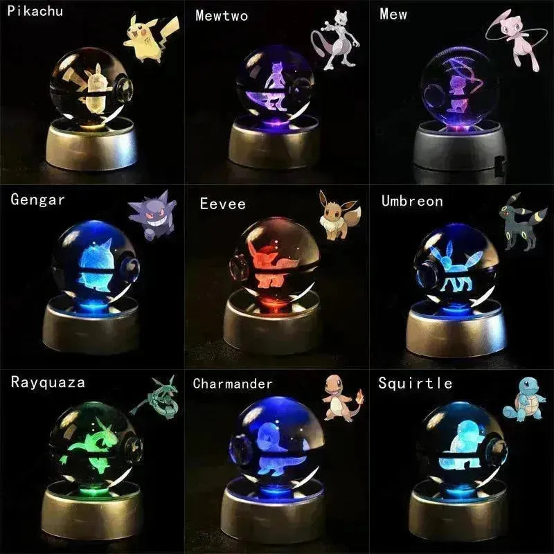3D rystal Pokeball Night Lamp