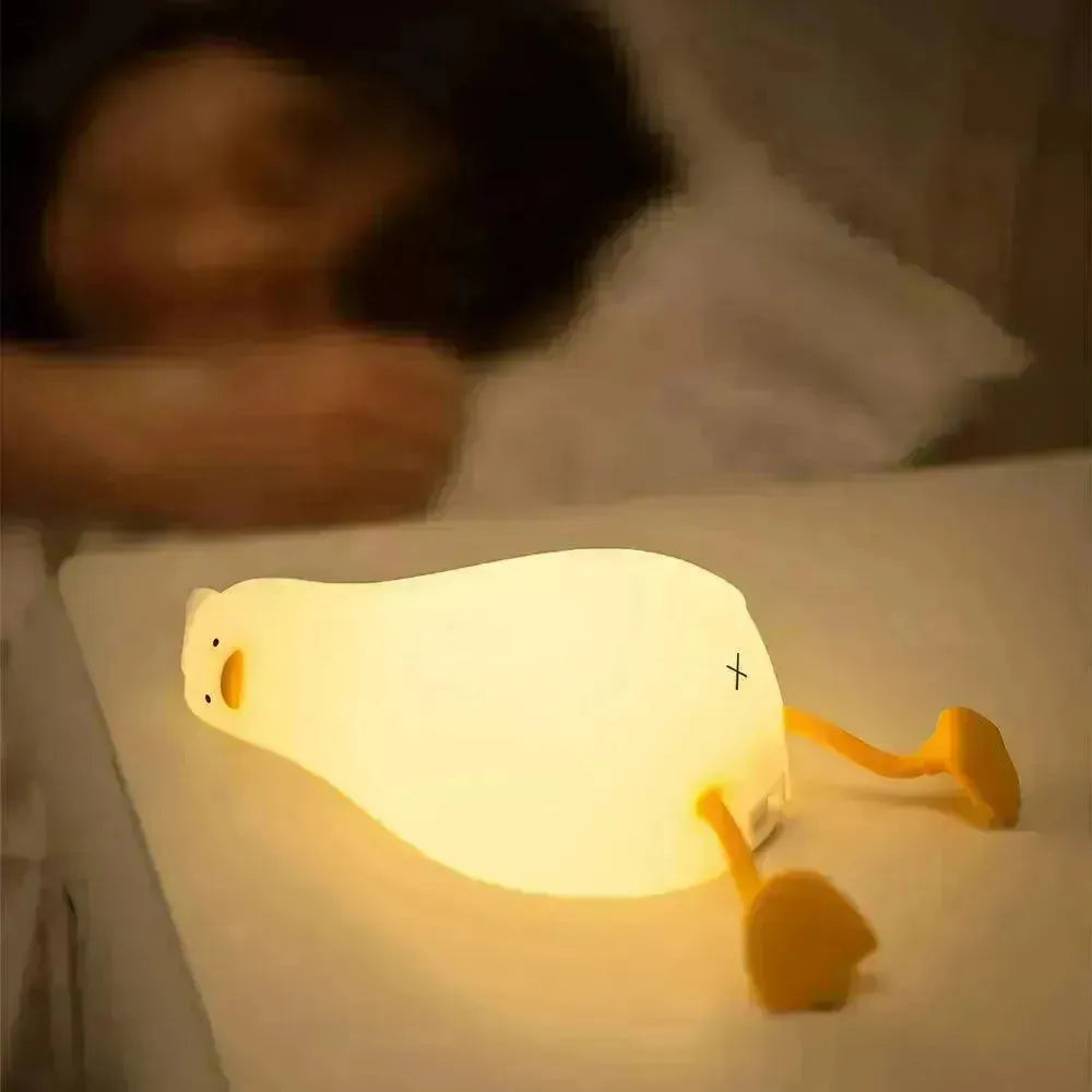 Cute Sleeping Silicon Duck Night Lamp