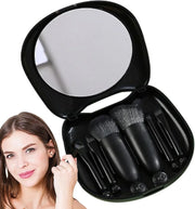Complete makeup brush set - cat design storage box with mirror