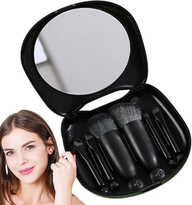 Complete makeup brush set - cat design storage box with mirror