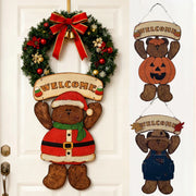 Christmas Bear Welcome Sign – Warm Holiday Greetings for Every Door