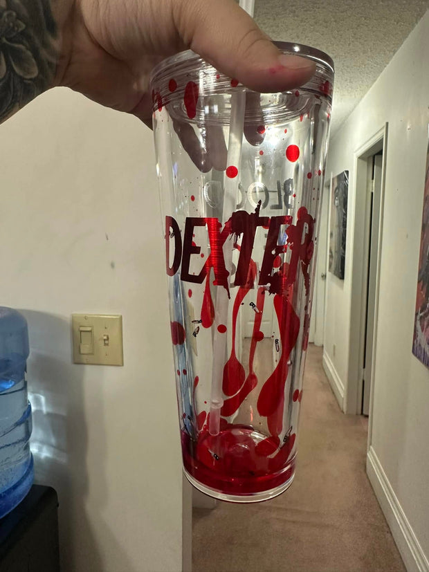 Blood Splatter Tumbler “Dexter Style” — Creative Hot &amp; Cold Drink Cup