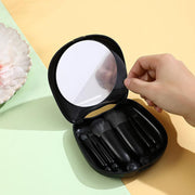 Complete makeup brush set - cat design storage box with mirror