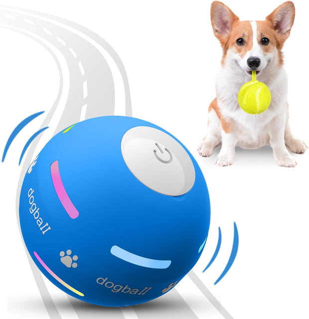 Interactive Motion-Activated Dog Ball – 2025 Upgrade | USB Rechargeable, Auto-Rolling & Bouncing Toy for Small to Large Dogs (Orange)
