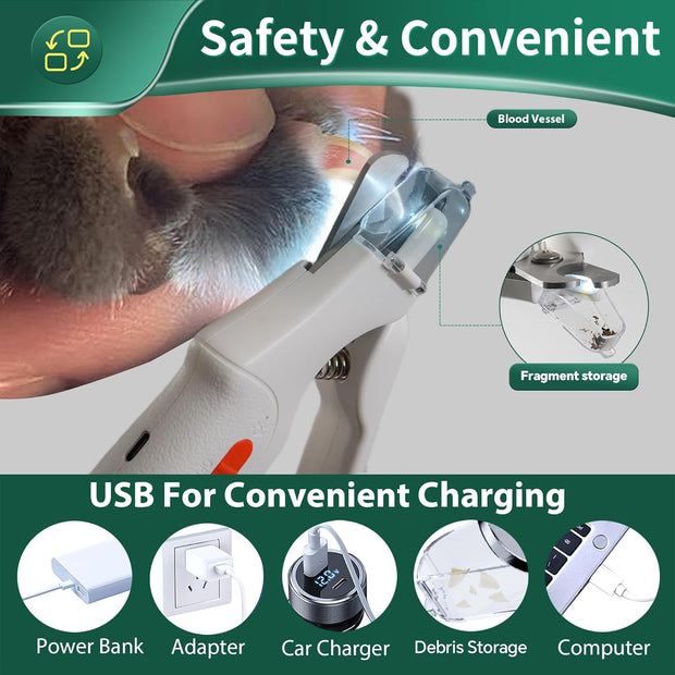 2-in-1 Cat &amp; Dog Nail Clippers with LED Lights