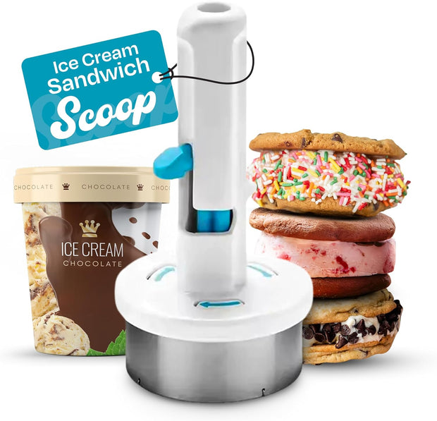 Ice Cream Sandwich Scoop, Easy Release Sandwich Cookie Scoops for Evenly Sized Gelato Scoops, Ice Cream Scoop with Trigger for Effortless Serving, Stainless Steel Food Scoopers for Kitchen