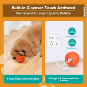 Interactive Motion-Activated Dog Ball – 2025 Upgrade | USB Rechargeable, Auto-Rolling & Bouncing Toy for Small to Large Dogs (Orange)