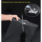 Car Trash Can with Smart LED | Luxury Leather Foldable Automotive Garbage Bin, Waterproof