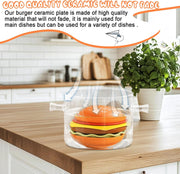 Stackable Burger Plate Set – 6-Layer Ceramic Plates for Appetizers, Sushi & Parties