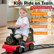 Kids Electric Ride-On Train Set (with 16-Piece Track)