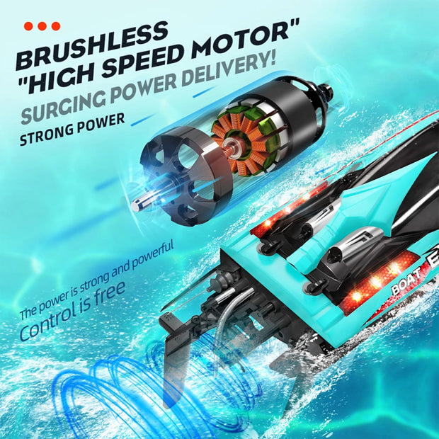 18-Inch Brushless RC Boat – High-Speed 55 KPH Lake Adventure Toy for Adults and Kids