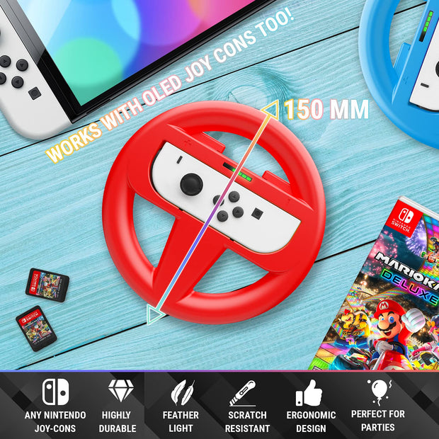 Steering Wheel Set for Nintendo Switch and OLED Joy-Con – Mario Kart