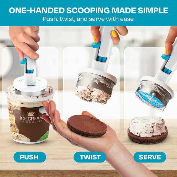Ice Cream Sandwich Scoop, Easy Release Sandwich Cookie Scoops for Evenly Sized Gelato Scoops, Ice Cream Scoop with Trigger for Effortless Serving, Stainless Steel Food Scoopers for Kitchen