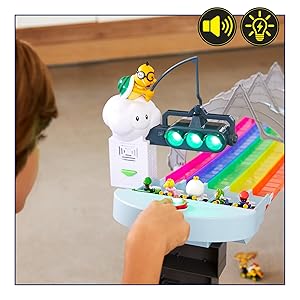 8FT Rainbow Racing Track Set with Lights, Sounds & 1:64 Die-Cast Cars