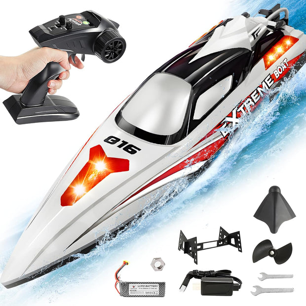 18-Inch Brushless RC Boat – High-Speed 55 KPH Lake Adventure Toy for Adults and Kids