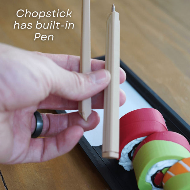 Sushi Smart Organizer  – 7-Piece Weekly Pill Holder with Chopstick Pens & Sticky Notes