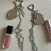 Stainless Steel Lip Balm Holder – Chic 2-in-1 Lip Gloss Case with Mirror and Keychain