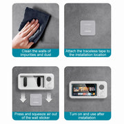 Shower Phone Holder with Bluetooth Speaker – 360° Rotating Waterproof Mount