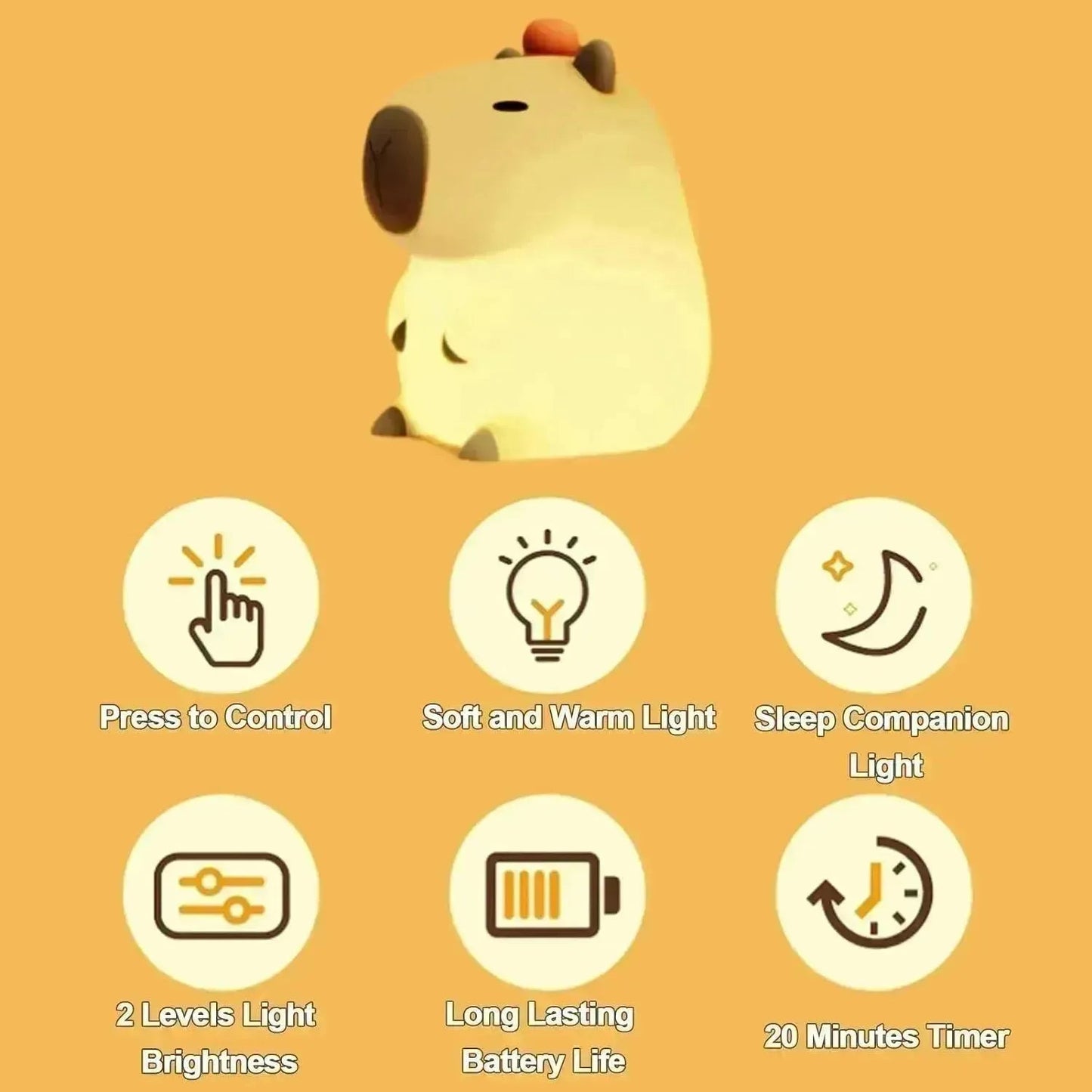3D Silicon Capybara Night Lamp