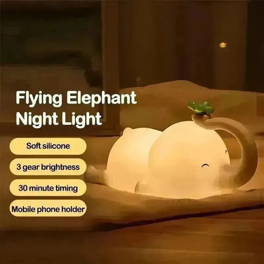 3D Silicon Elephant Night Lamp