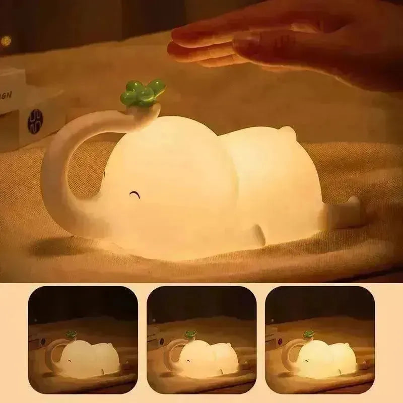 3D Silicon Elephant Night Lamp