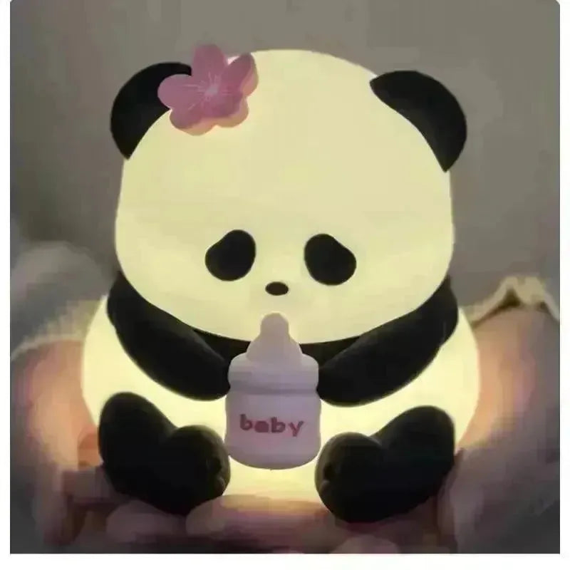Cute Milk Bottle Panda Rechargeable Night Light