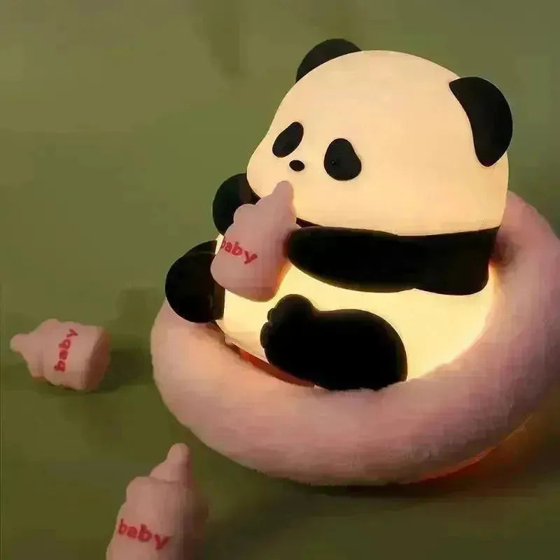 Cute Milk Bottle Panda Rechargeable Night Light