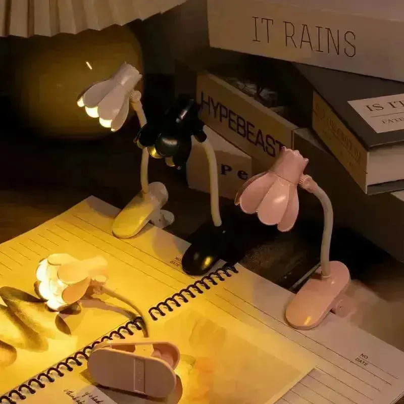Petal-Shaped LED Clip-On Book Light