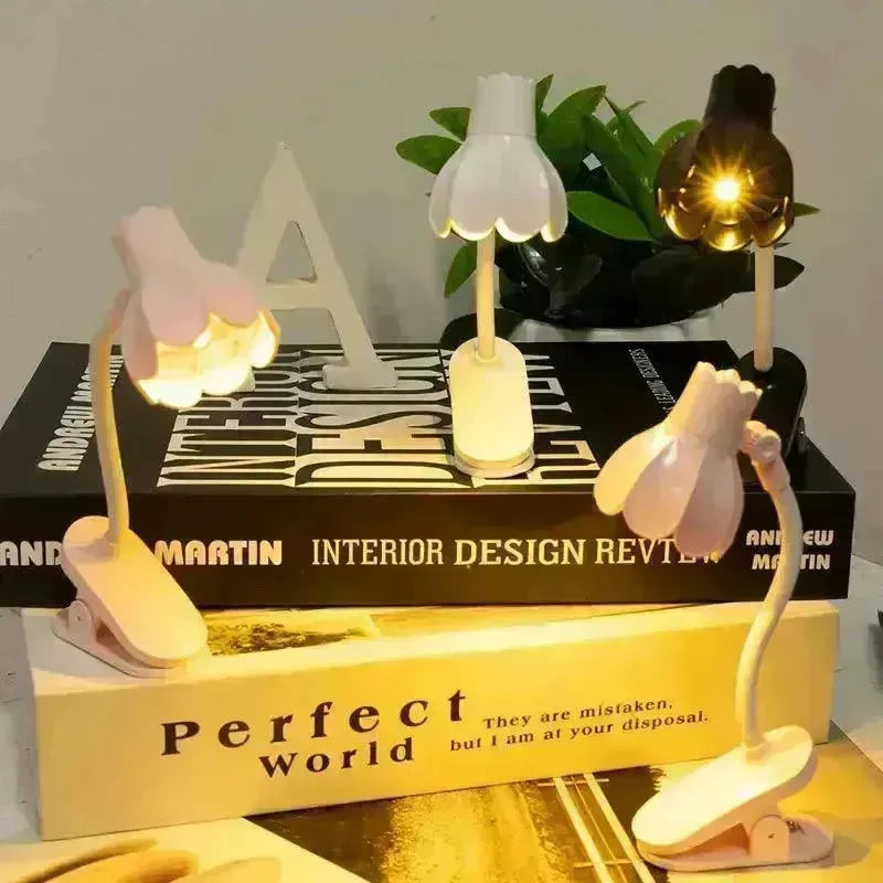 Petal-Shaped LED Clip-On Book Light