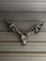 Mechanical Trophy Wall Art  V6 Header with Faux Deer Skull