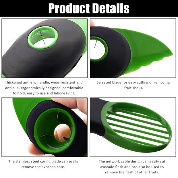 3-in-1 Avocado Slicer – Effortless Peeling, Pitting & Slicing in Seconds